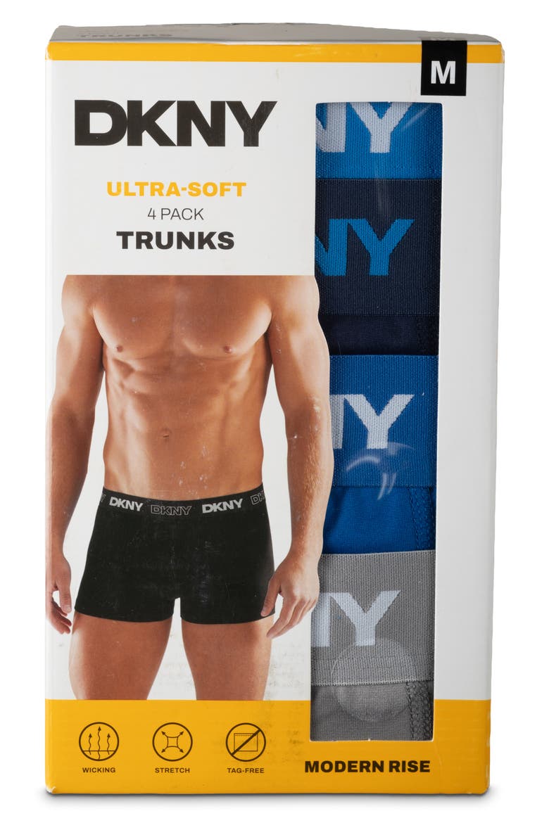 Ultra-Soft Pack of 4 Trunks, Alternate, color, BLUE/ NAVY/ FRENCH BLUE/ GREY