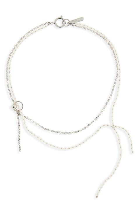Alba Layered Chain & Faux Pearl Necklace