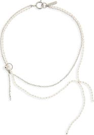 Justine Clenquet Alba Layered Chain & Faux Pearl Necklace