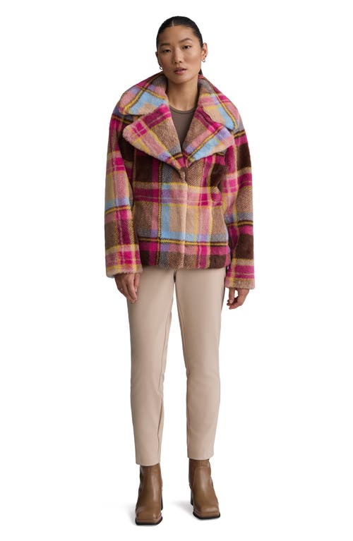 Nvlt Patterned Faux Fur Shacket In Brown