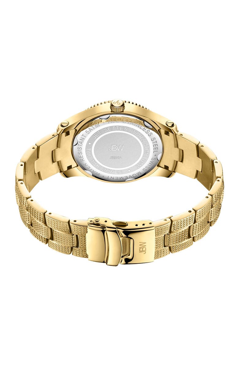 JBW Jet Setter Diamond Bracelet Watch, 46mm, Alternate, color, Gold