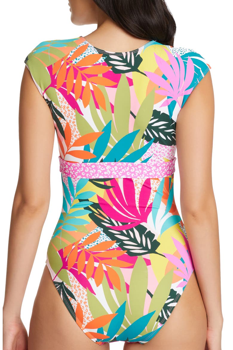 Cap Sleeve Mio One-Piece Swimsuit, Alternate, color, MULTI