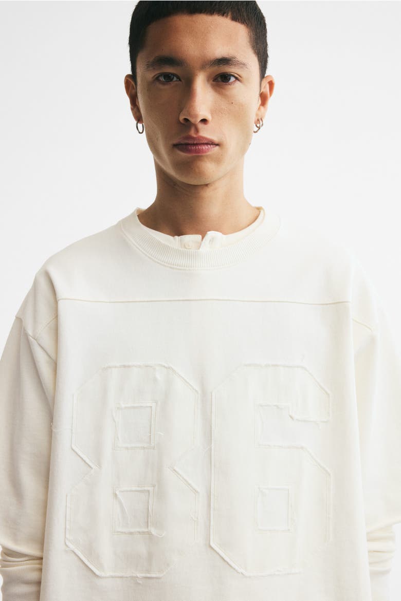 Oversized Fit Motif-detail Cotton T-shirt, Alternate, color, Ivory/86