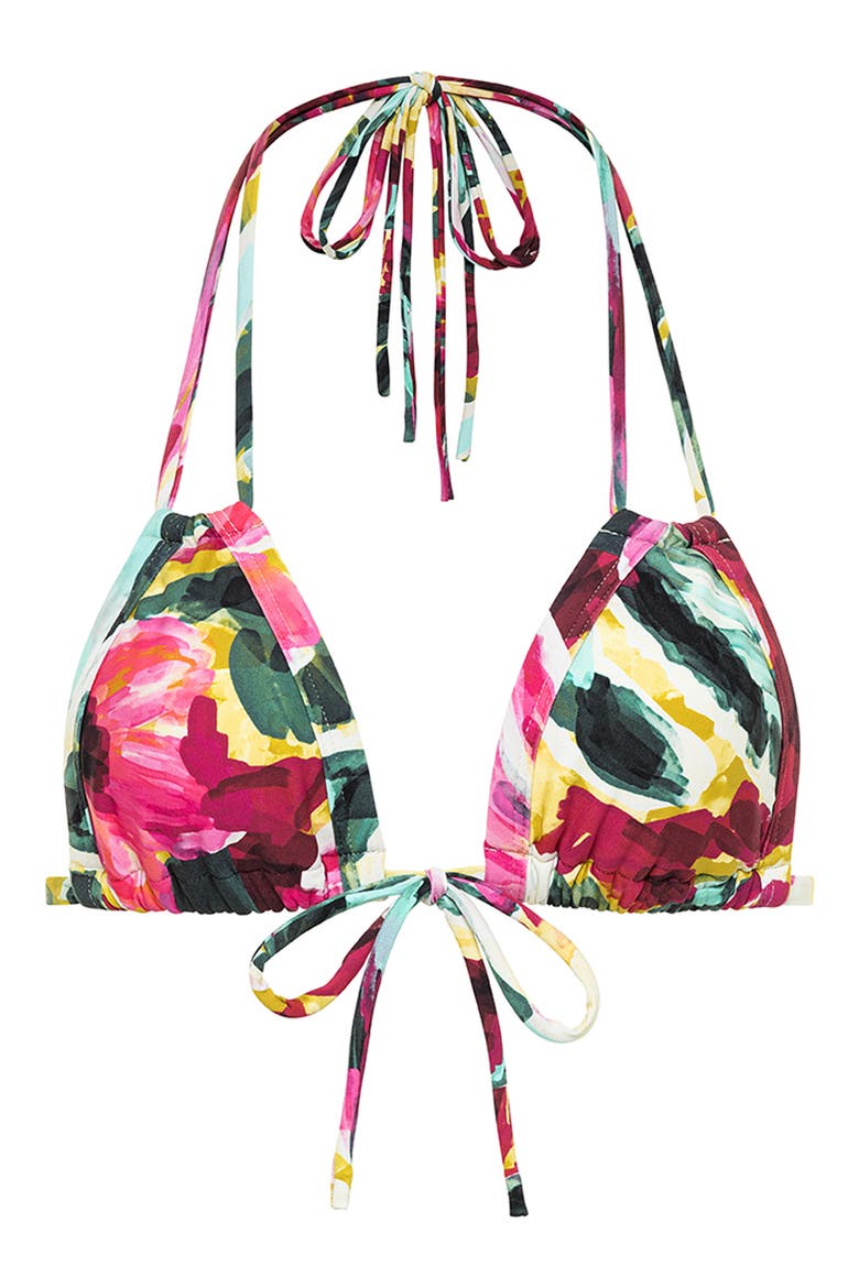 Euro Bow Strappy Bikini Top, Alternate, color, ISLA FLORAL