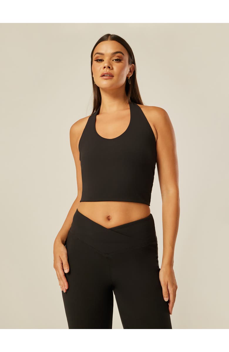 Be Athletica Core Halter-Neck Cropped Vest, Main, color, Black