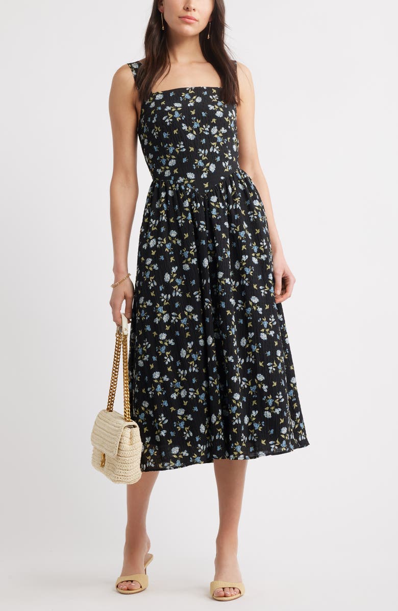 Chelsea28 Floral Sleeveless Fit & Flare Sundress, Alternate, color, Light Blue Floral Multi