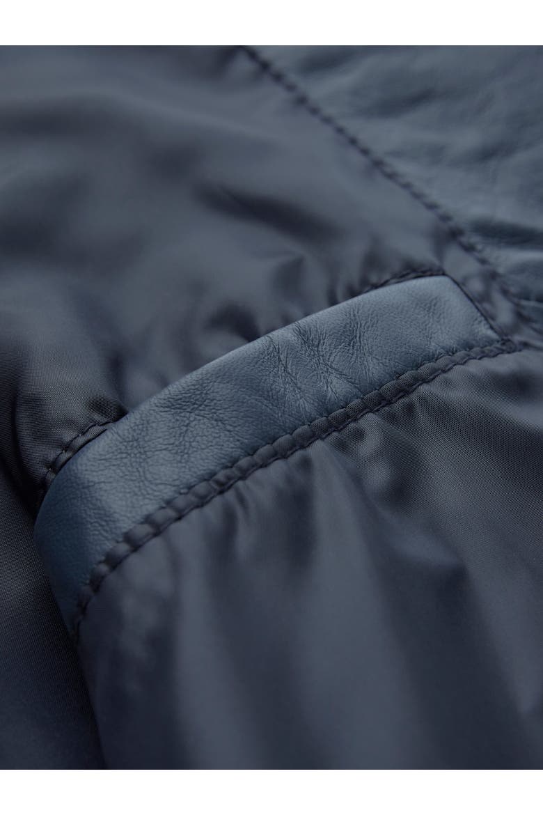 Leather Biker Jacket, Alternate, color, Indigo
