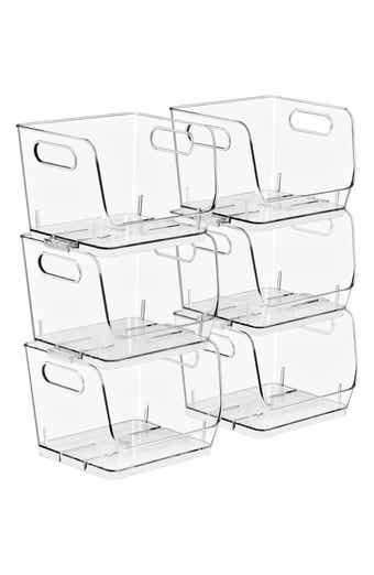 Set of 6 Small Square Stackable Open Front Bins