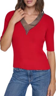 DKNY Embellished V-Neck Sweater