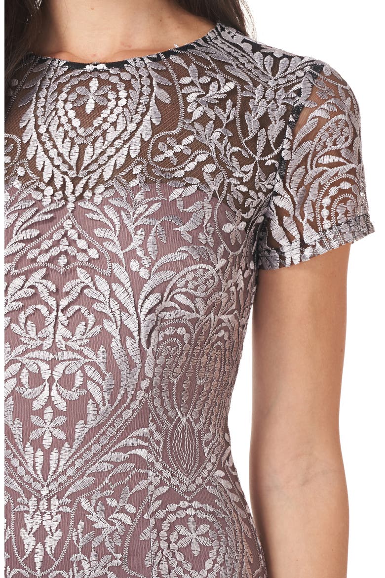 Soutache Embroidery Sheath Cocktail Dress, Alternate, color, MINK