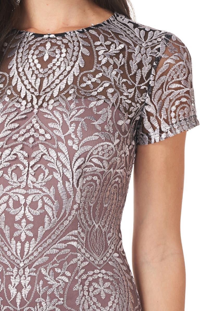 JS Collections Soutache Embroidery Sheath Cocktail Dress, Alternate, color,