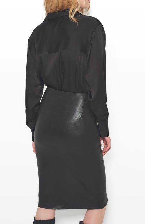 As By Df Claude Stretch Leather Skirt In Black