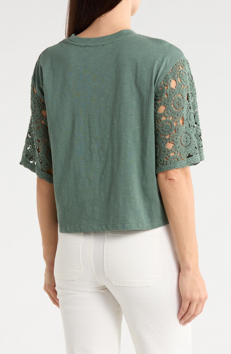 Sanctuary Eyelet Sleeve T-Shirt, Alternate, color, Harmony Green