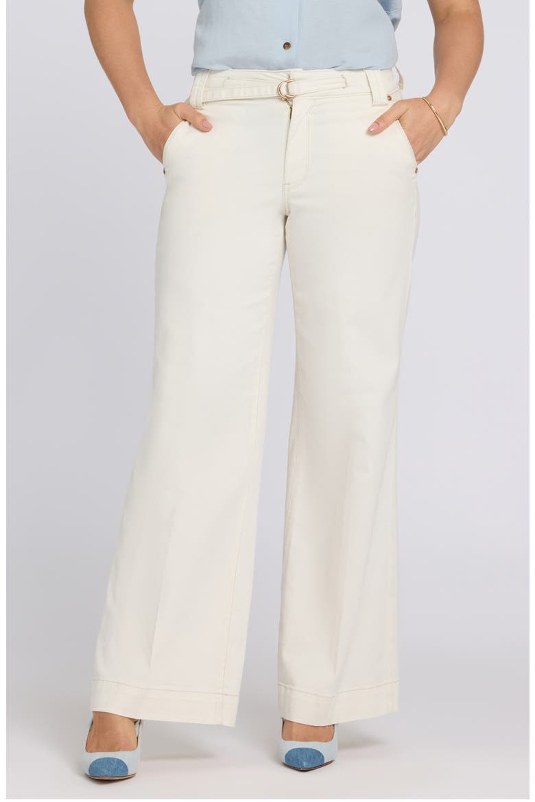 Mia Belted High Waist Palazzo Flare Jeans, Main, color, VINTAGE WHITE