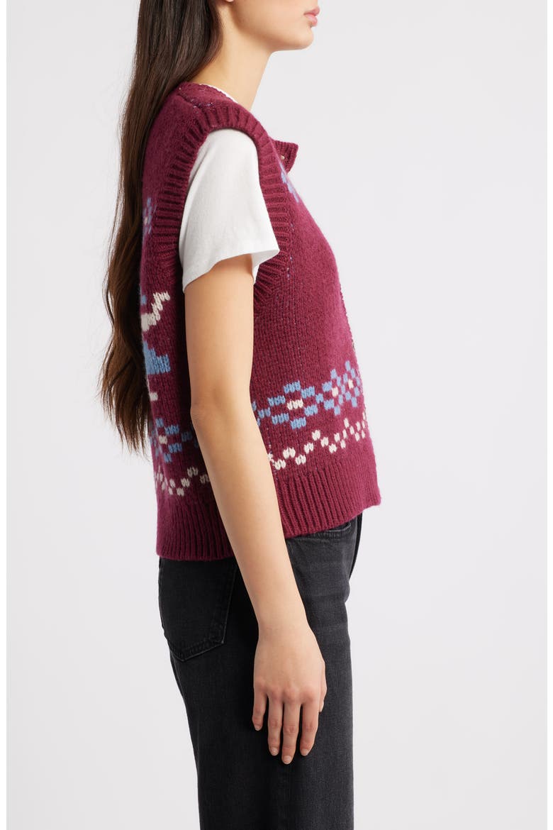 Sofie Wool Sweater Vest, Alternate, color, BURGUNDY