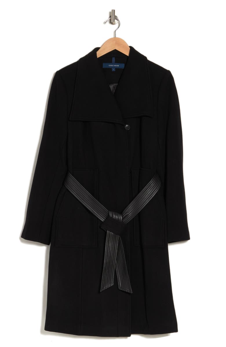 Cole Haan Signature Melton Wool Belted Coat, Main, color, 