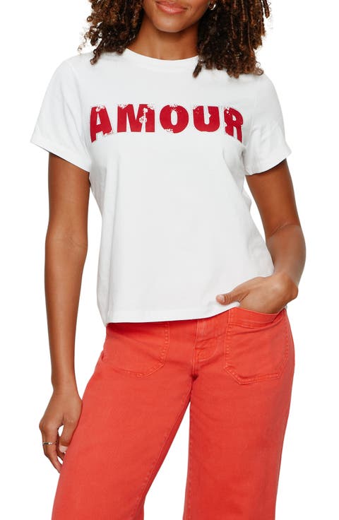Sanctuary Timeless Amour Embeliished Organic Cotton T-Shirt (Petite)