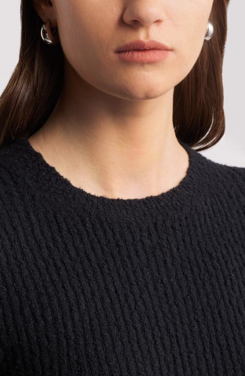 Nordstrom Textured Slim Crewneck Sweater In Black