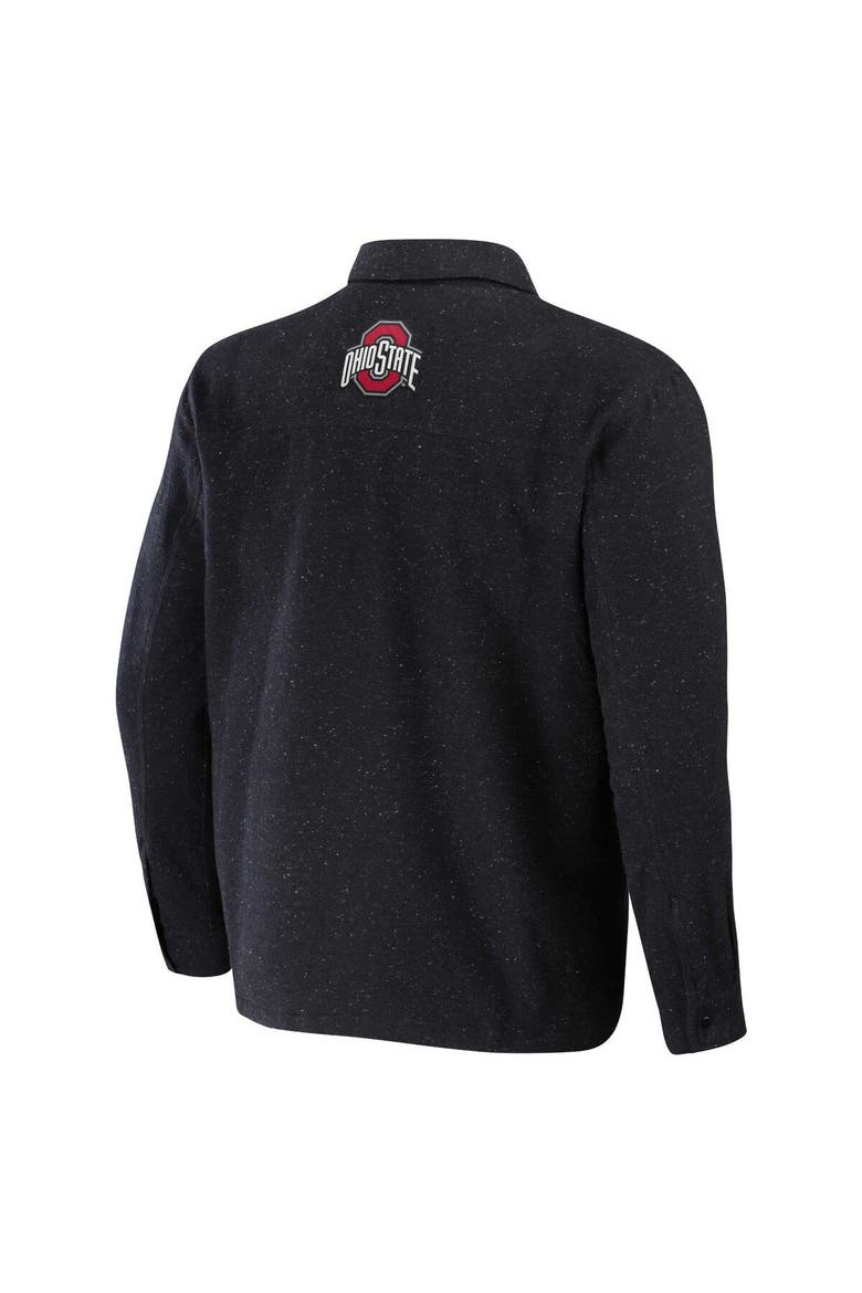 Men's Darius Rucker Collection by Fanatics  Heather Charcoal Ohio State Buckeyes Sherpa-Lined Full-Snap Shacket, Alternate, color, Heather Charcoal