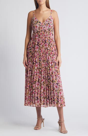Floral Print Pleats Maxi Dress ld5356 – Couture Lee