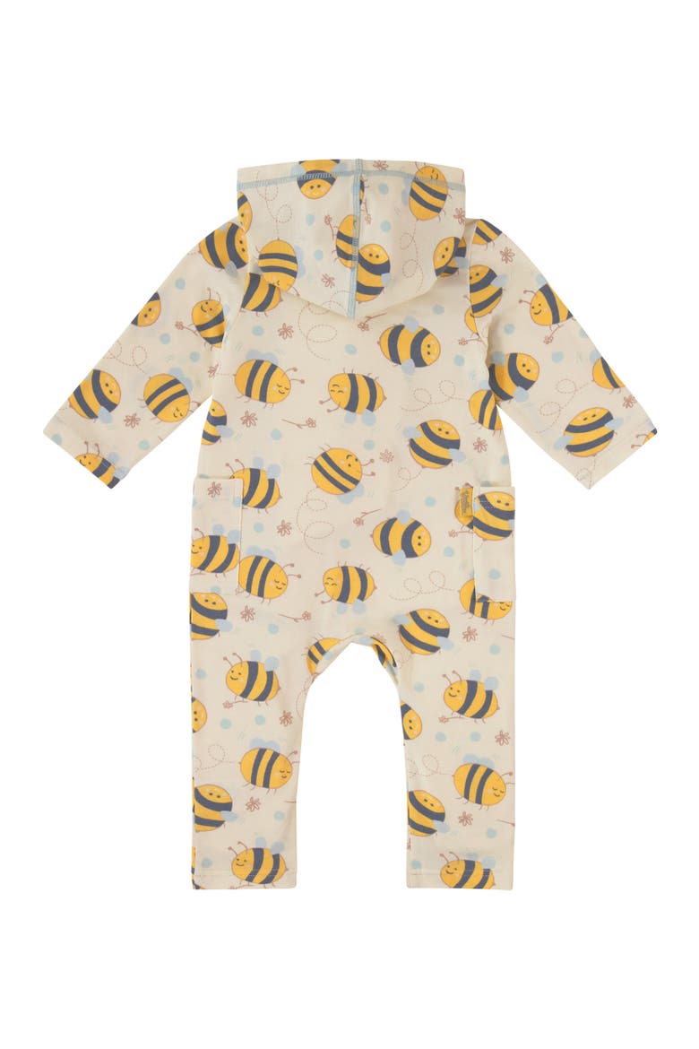 Hooded Everyday Romper, Alternate, color, Happy Hive
