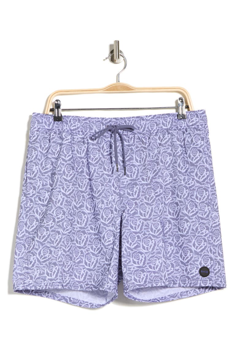 Barba Roses Swim Shorts, Alternate, color, LIGHT BLUE