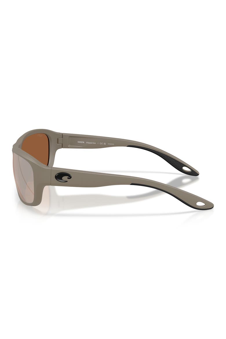 Clipperton 58mm Polarized Rectangular Sunglasses, Alternate, color, SAND / COPPER SILVER 580G