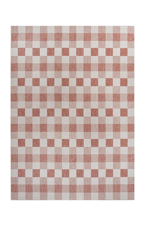 Darcy Traditional Geometric Bold Gingham Indoor/Outdoor Area Rug