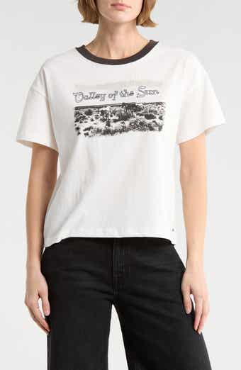 Scotch & Soda Dyed Boxy Crop Graphic T-Shirt