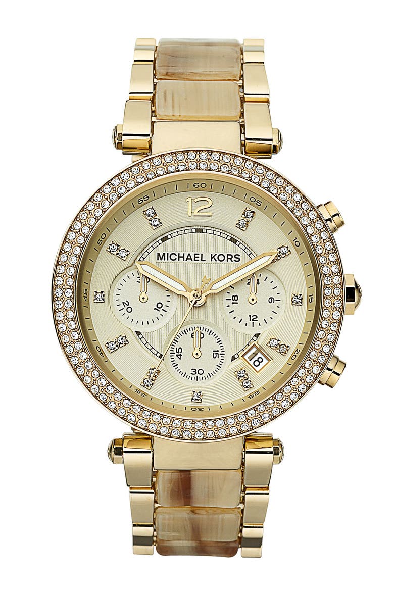 'Parker' Chronograph Watch, 39mm, Main, color, GOLD/ HORN