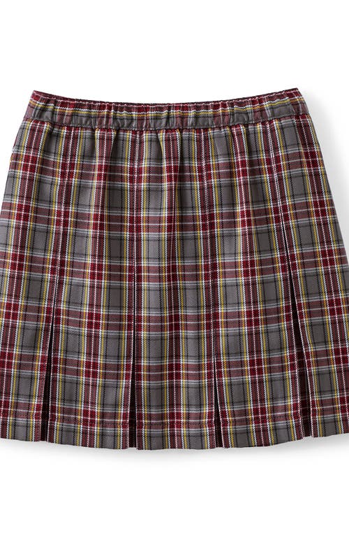 Lands' End School Uniform Girls Plaid Skort Top Of Knee In Gray