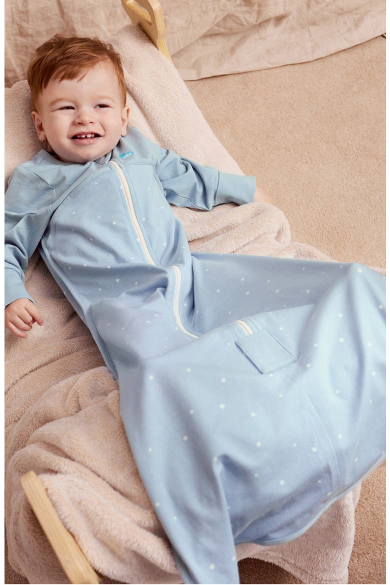 Long Sleeve 1.0 TOG Stretch Cotton Sleep Bag, Alternate, color, POWDER BLUE
