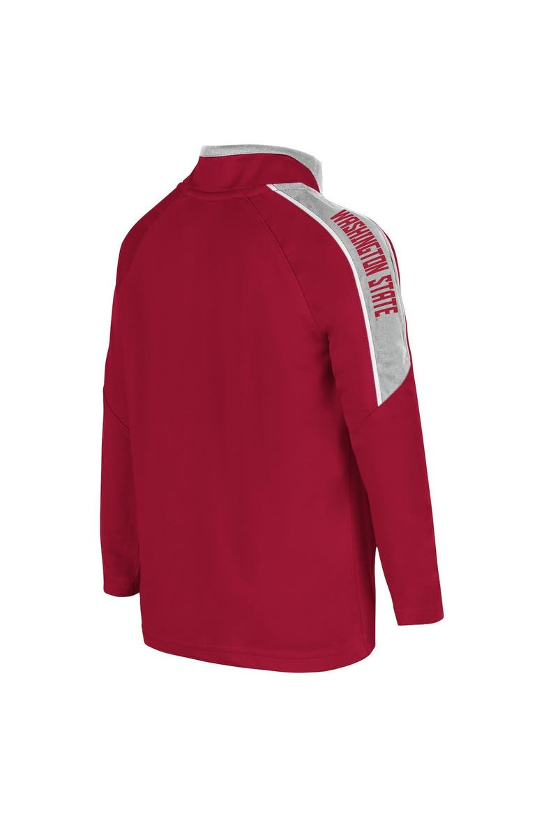 Toddler Colosseum Crimson Washington State Cougars Team Raglan Quarter-Zip Windshirt, Alternate, color, Crimson