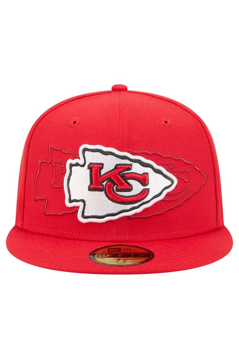 Men's New Era Red Kansas City Chiefs Tri-Hit 59FIFTY Fitted Hat, Alternate, color, Red