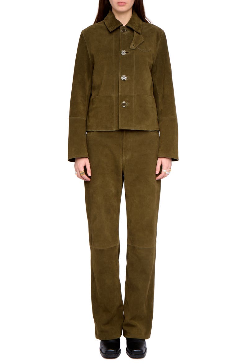 Lessa Suede Jacket, Alternate, color, TREILLIS
