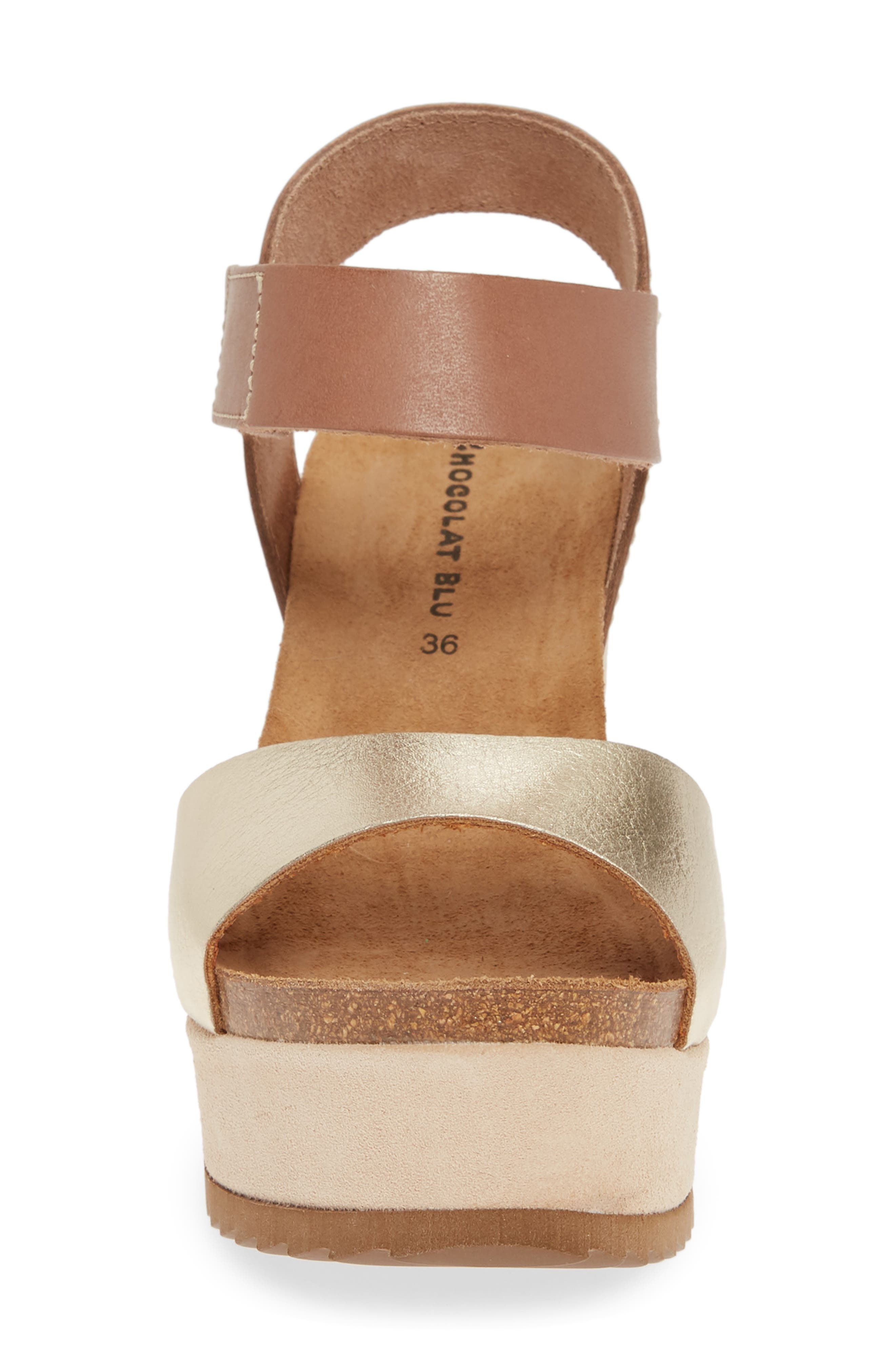 Shea Platform Wedge Sandal, Alternate, color, WHISKEY LEATHER