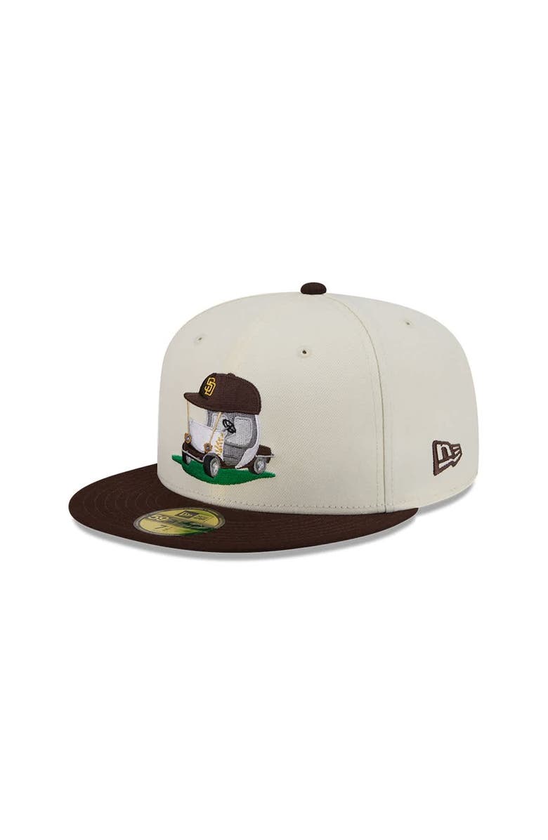 New Era Men's New Era Cream/Brown San Diego Padres Bullpen Cart 59FIFTY Fitted Hat, Alternate, color,