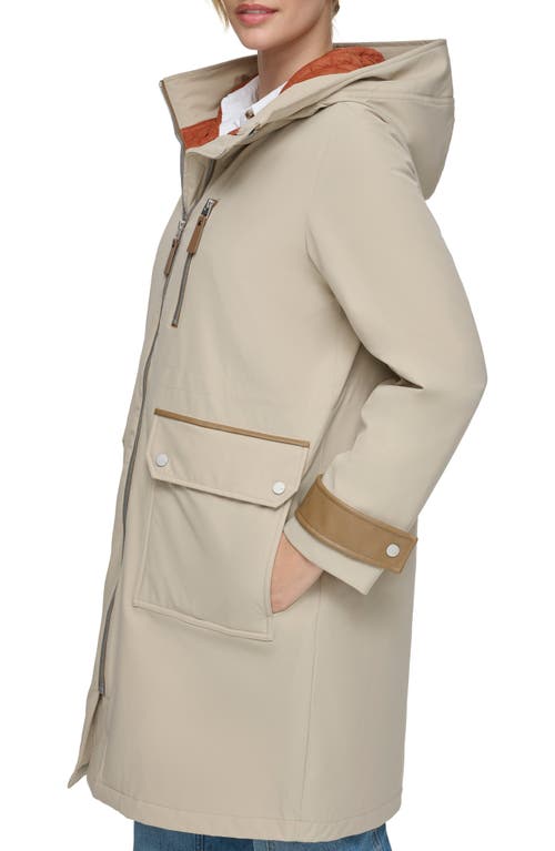 Andrew Marc Water Resistant Hooded Jacket In Antler