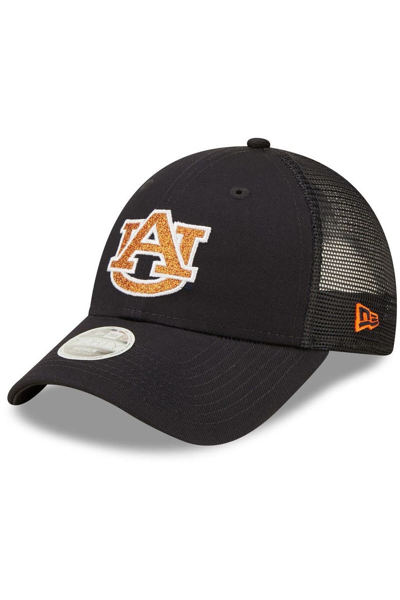 Women's New Era Navy Auburn Tigers 9FORTY Logo Spark Trucker Snapback Hat, Main, color, Navy