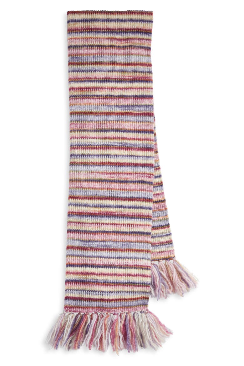 Melange Knit Scarf, Alternate, color, BURGUNDY