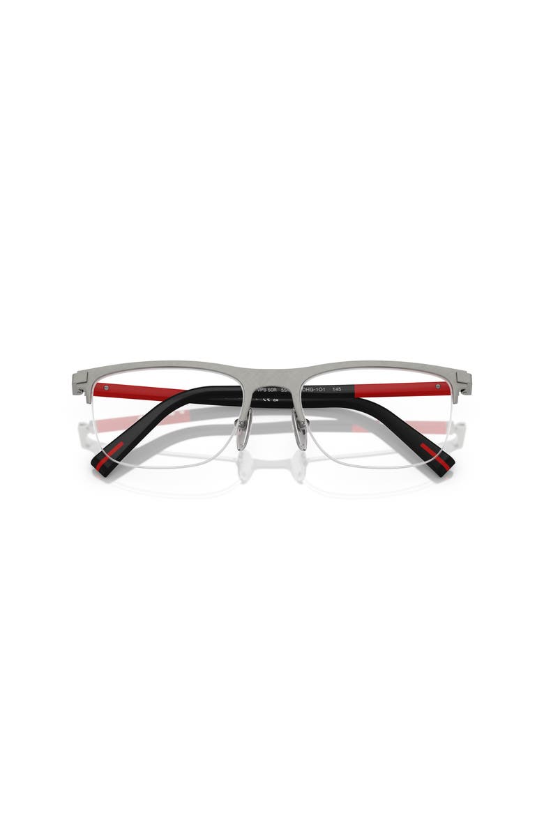Prada Linea Rossa 53mm Rectangle optical glasses, Alternate, color, Silver