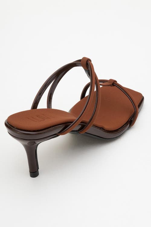 Prologue Shoes Mocha Strap Heel Sandal In Brown