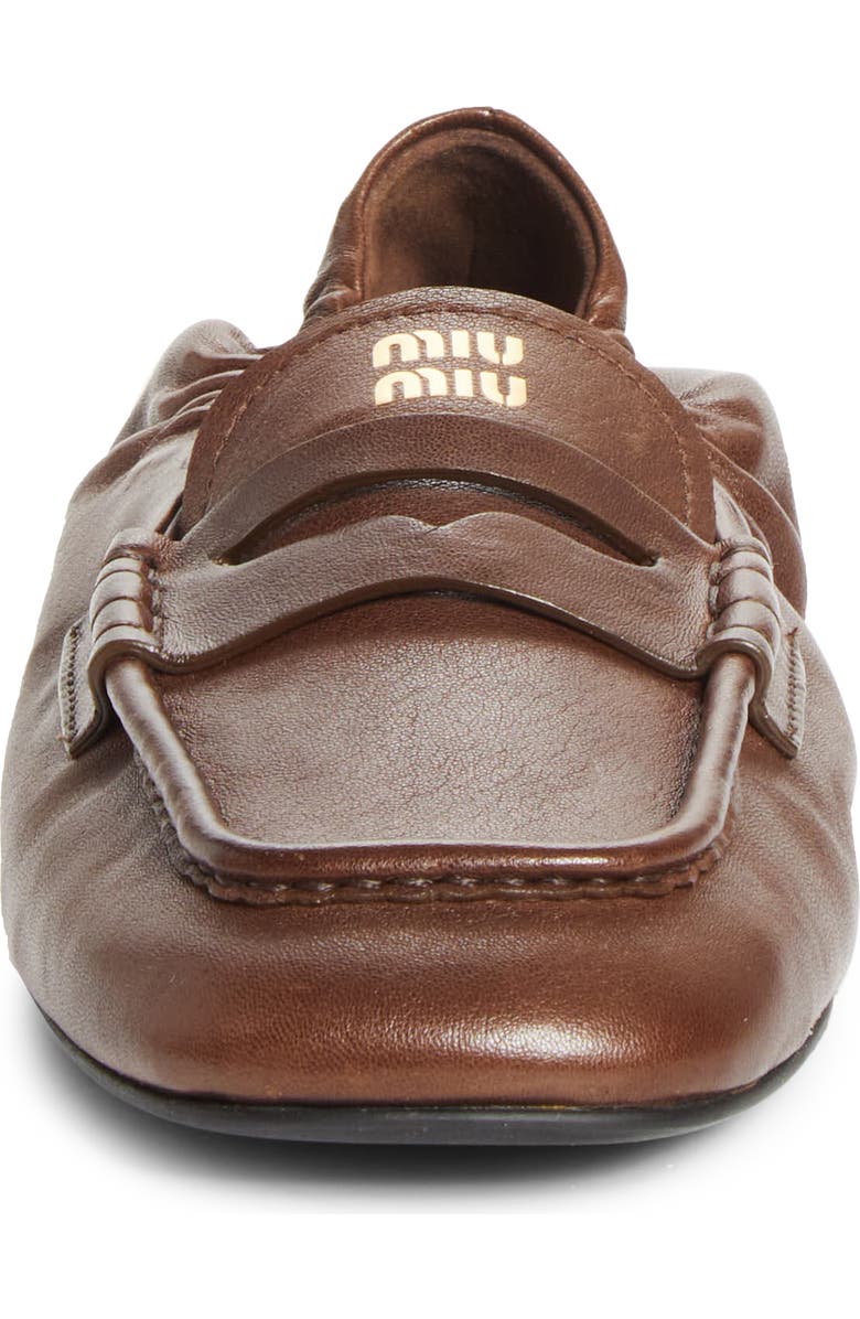 Miu Miu Ruches Leather Loafer, Alternate, color,