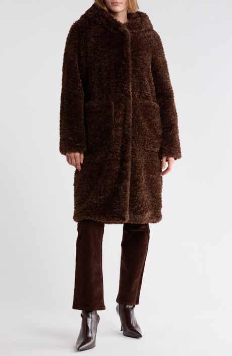 Hooded Faux Fur Coat