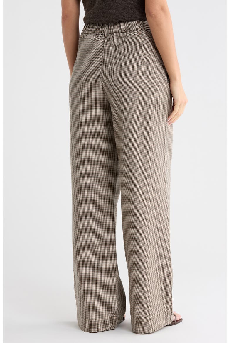 Plaid Pleat Front Wide Leg Trousers, Alternate, color, OATMEAL/ HUNTER PLAID