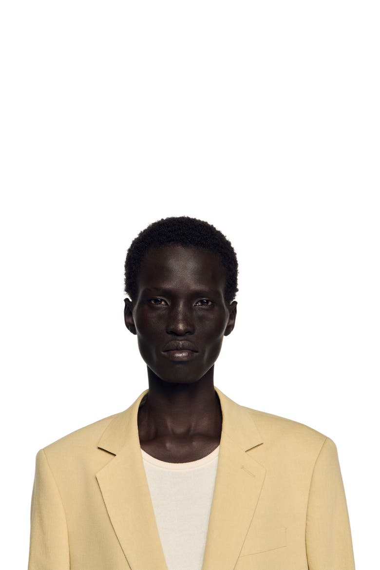 Classic linen suit jacket, Alternate, color, Sand