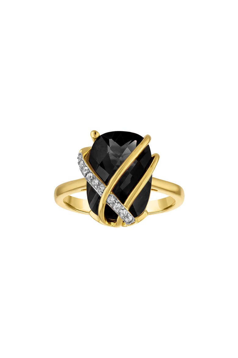 Oval Cut Amethyst Cocktail Ring, Main, color, BLACK