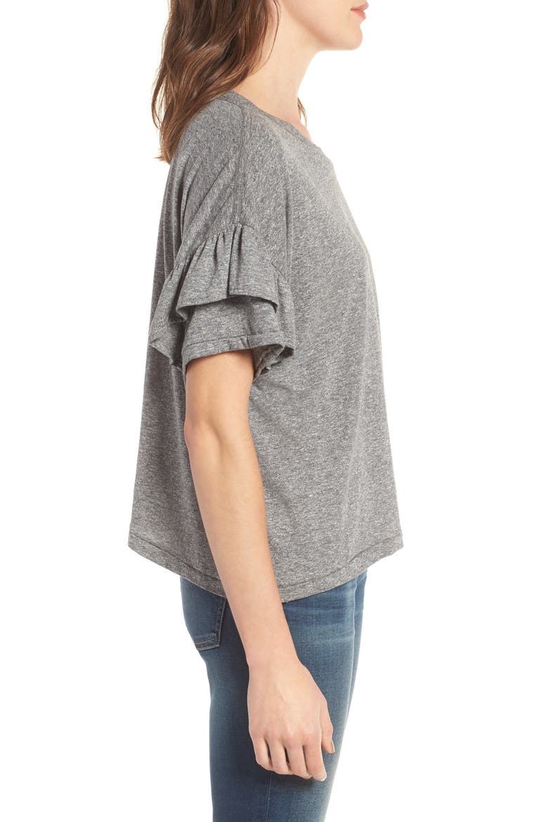 The Roadie Ruffle Tee, Alternate, color, HEATHER GREY