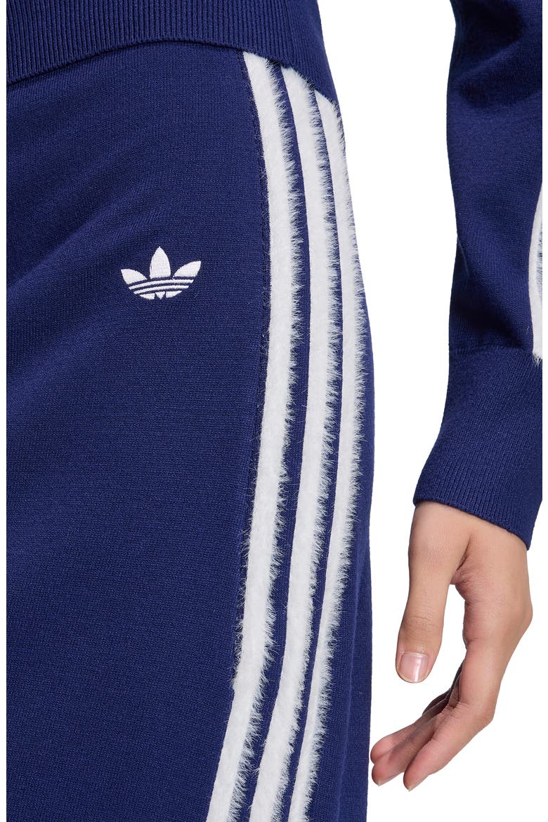 Three-Stripe Knit Midi Skirt, Alternate, color, DARK BLUE/ WHITE