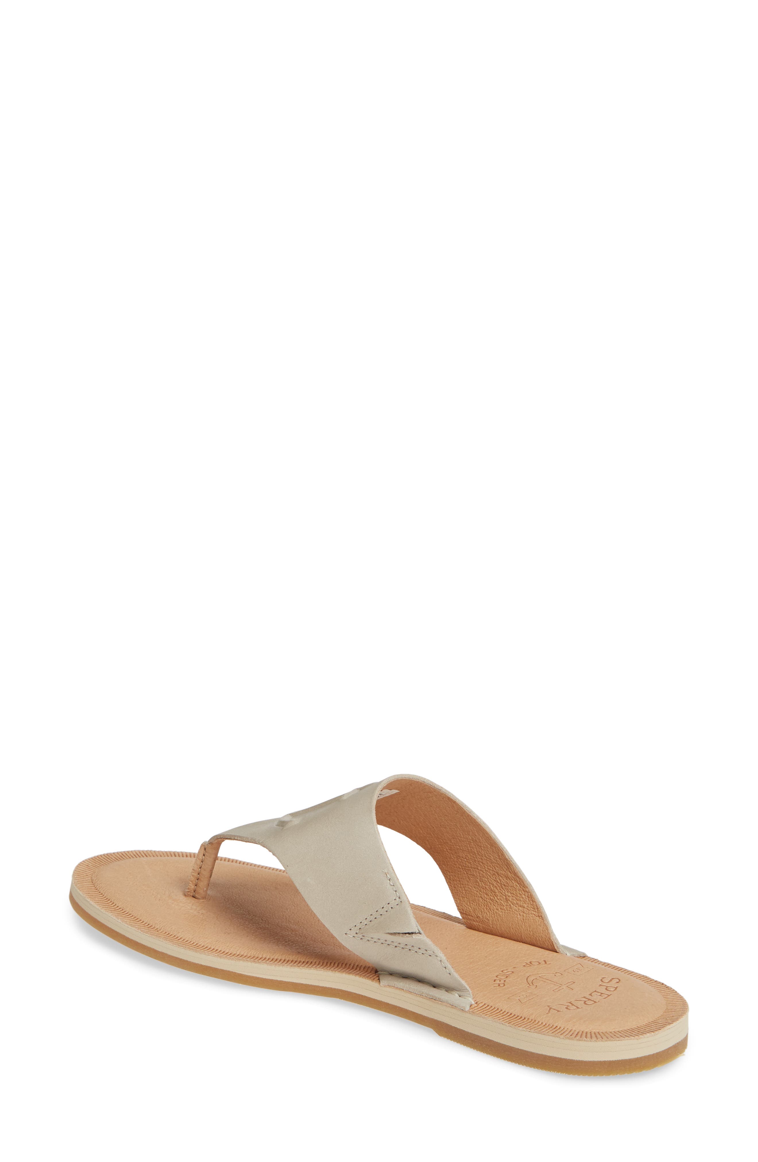Sperry Seaport Flip Flop, Alternate, color, IVORY LEATHER